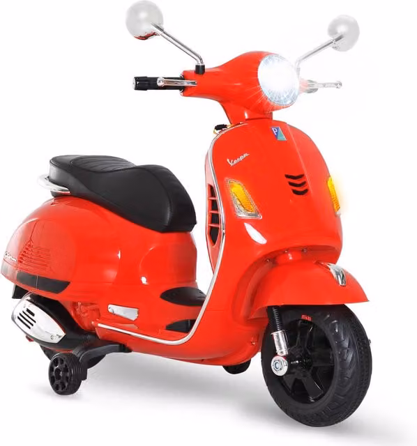Moto Elettrica per Bambini Piaggio Vespa GTS 6V Rosso con Luci e Suoni – 1