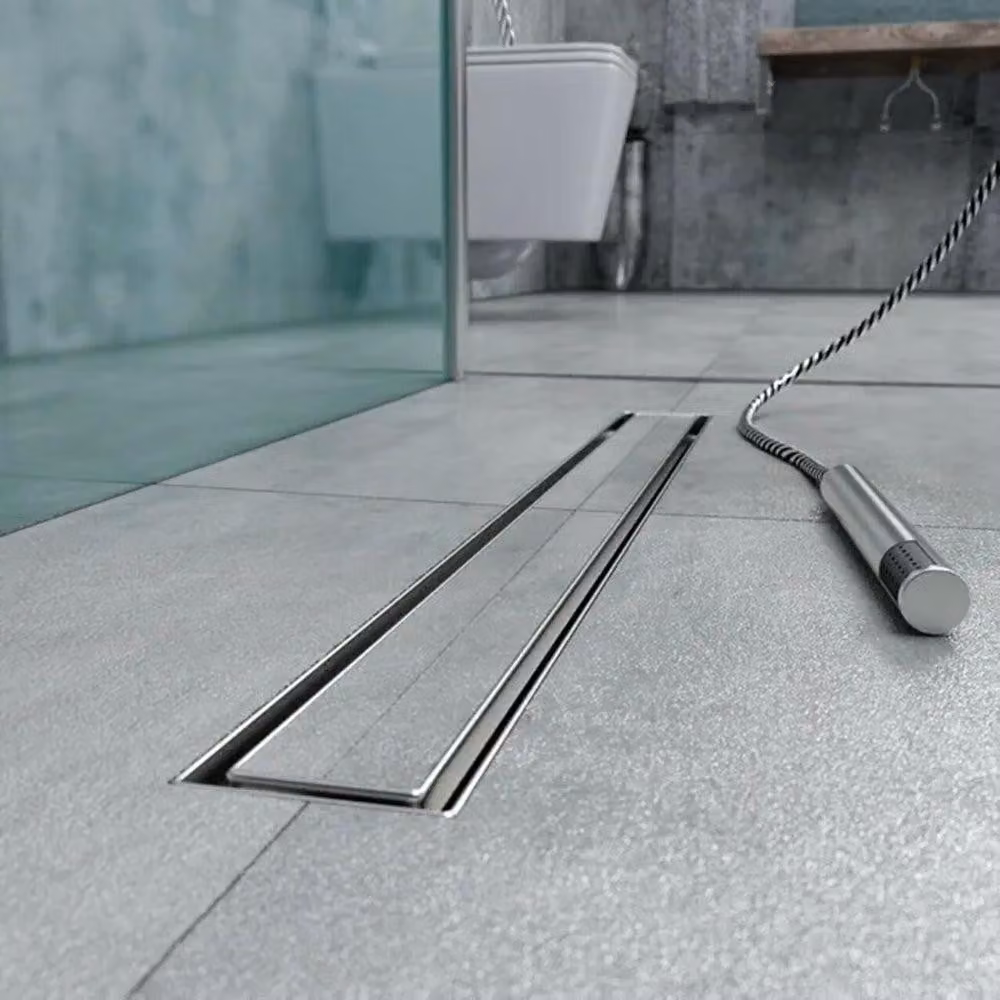 CANALETTA PER DOCCIA A PAVIMENTO CON PORTA PIASTRELLA cm 55 + Guaina 1 m²
