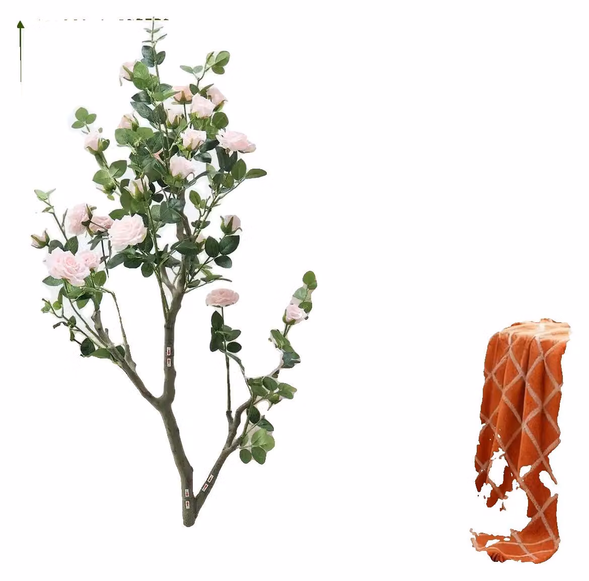 Ramo di rose artificiali, design elegante, decorazione facile da curare, rosa chiaro