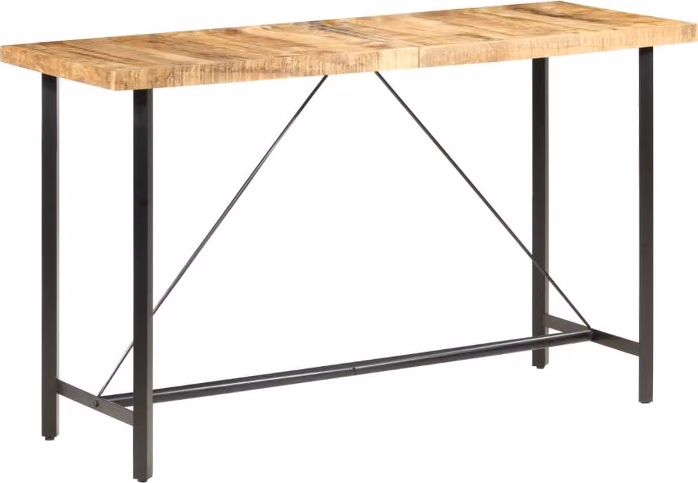 The Living Store Tavolo da bar 180x70x107 cm Legno di mango grezzo