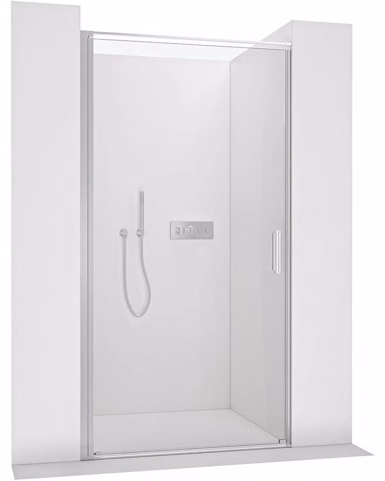 Porte girevoli per box doccia, destre/sinistre - 8 mm - cromo, vetro trasparente - 100x195 cm
