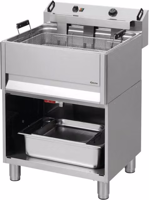 Friggitrice per pasticceria Bartscher BF 30E OU in acciaio inox color argento con zona fredda dell'olio