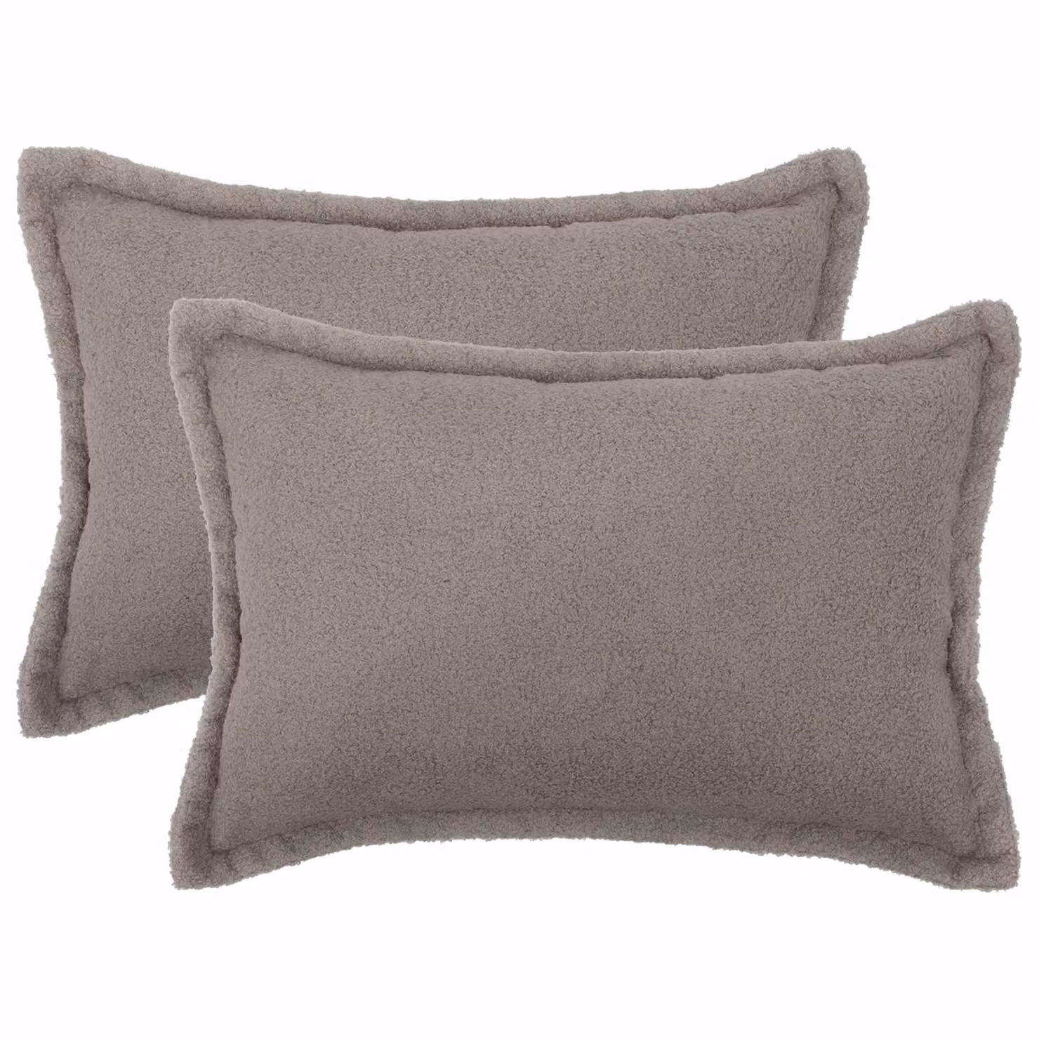 Set di 2 federe vidaXL HOUTEN in tessuto bouclé grigio chiaro, L 50 cm x P 80 cm
