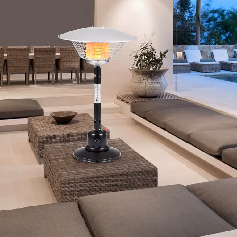 Riscaldatore per giardino a gas propano Costway da 4000W con protezione antigoccia e antiraffreddamento, Nero