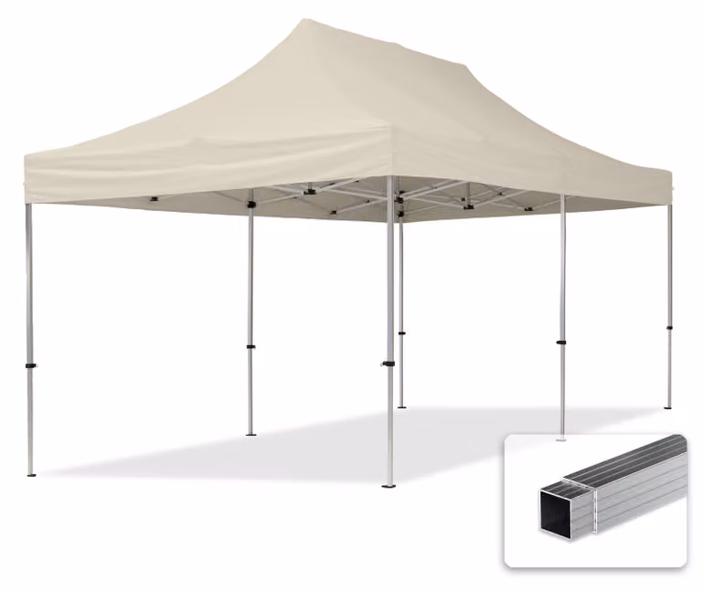 TOOLPORT 3x6m gazebo pieghevole, ECONOMY alluminio, crema