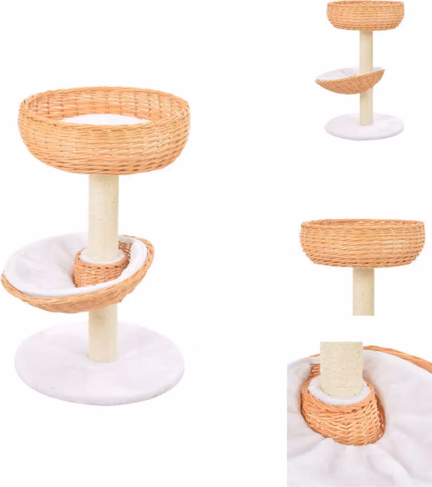 vidaXL Tiragraffi per gatti in sisal Legno naturale di salice - Tiragraffi