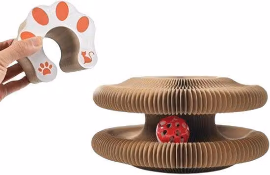 Graffiatore per gatti 2 in 1: cibo per gatti e giocattolo