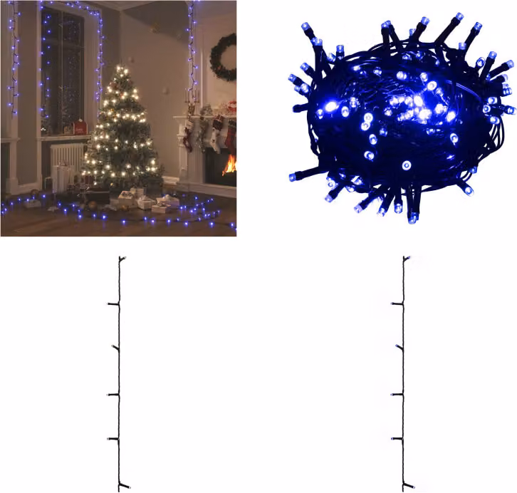 vidaXL Luci di fata con 400 LED blu 40 m 8 effetti di luce - Luci di fata - Luci di fata - Luce LED - Luci LED