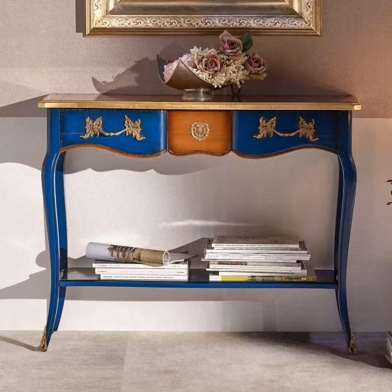 Consolle classica 700 in legno stile shabby oro Mobili 2G L/P/H: 100 x 36 x 78 cm – 2