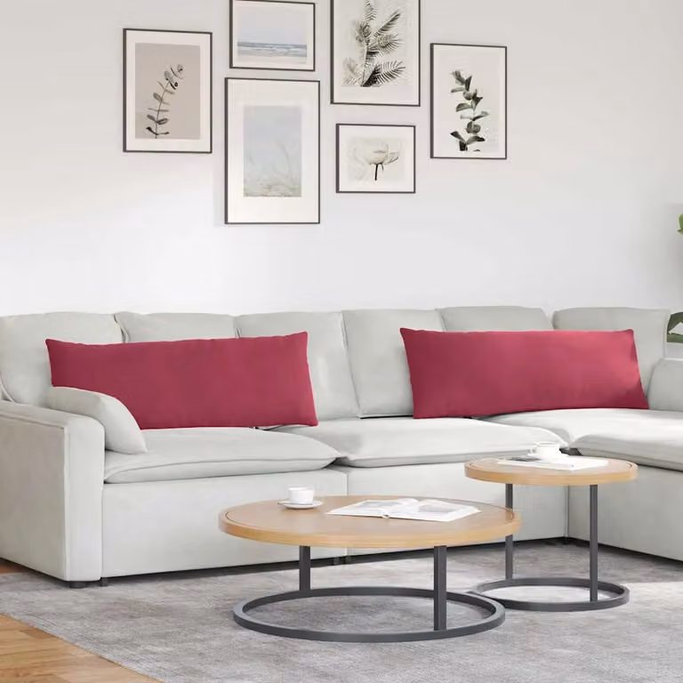 Set di 2 cuscini da divano vidaXL in tessuto a coste rosso, L 120 cm x P 40 cm x H 40 cm