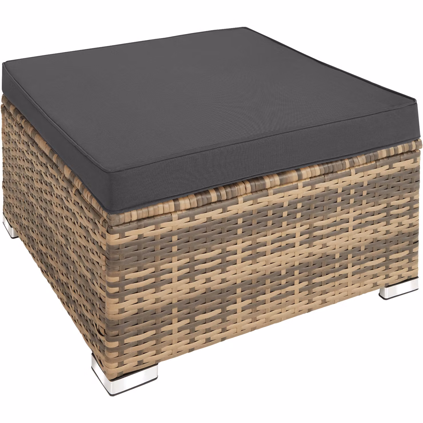 Set salotto da giardino moderno TecTake GmbH in polyrattan con cuscini inclusi e coperture rimovibili, colore beige/sabbia/grigio