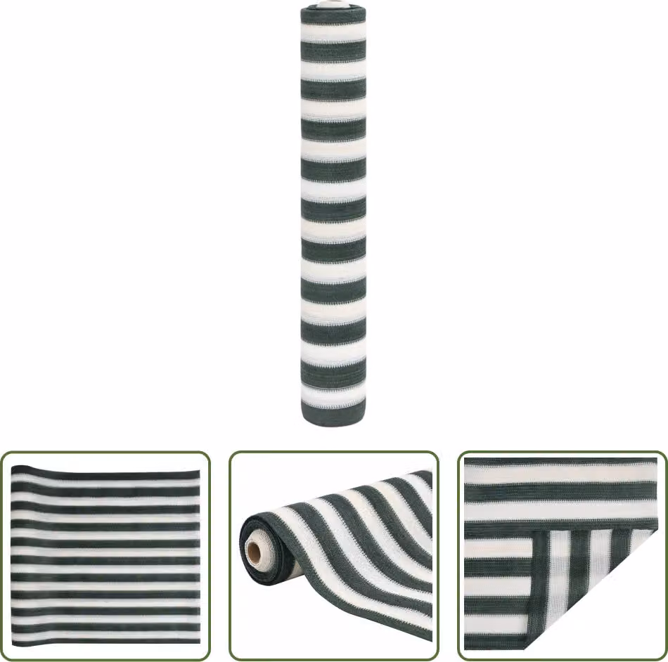 The Living Store Schermo di recinzione verde e bianco 1,5x10 m HDPE 195 g/m²