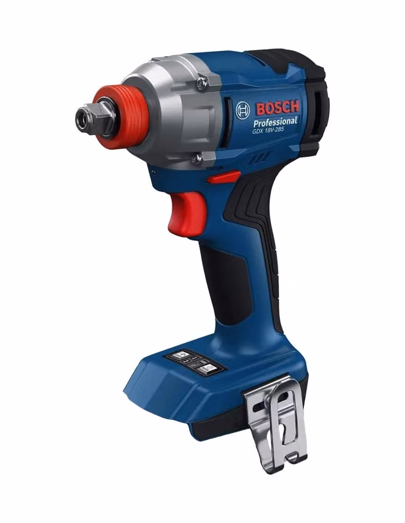 Avvitatore a massa battente Bosch GDX 18V-285 blu con 2 batterie da 4,0 Ah, caricabatterie GAL18V-40 e L-Boxx 136 – 2