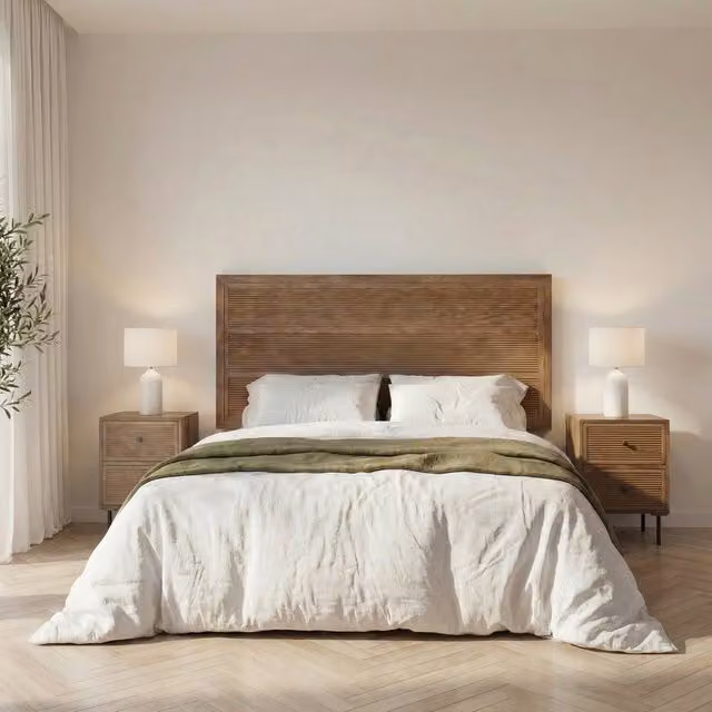 Testiera Boreal Banak in legno massello di mango per letto, colore marrone