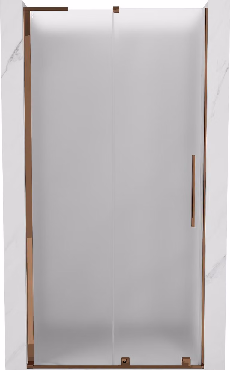 Mexen Velar L porta doccia scorrevole 120 cm, ghiaccio, oro rosa - 871-120-003-31-60