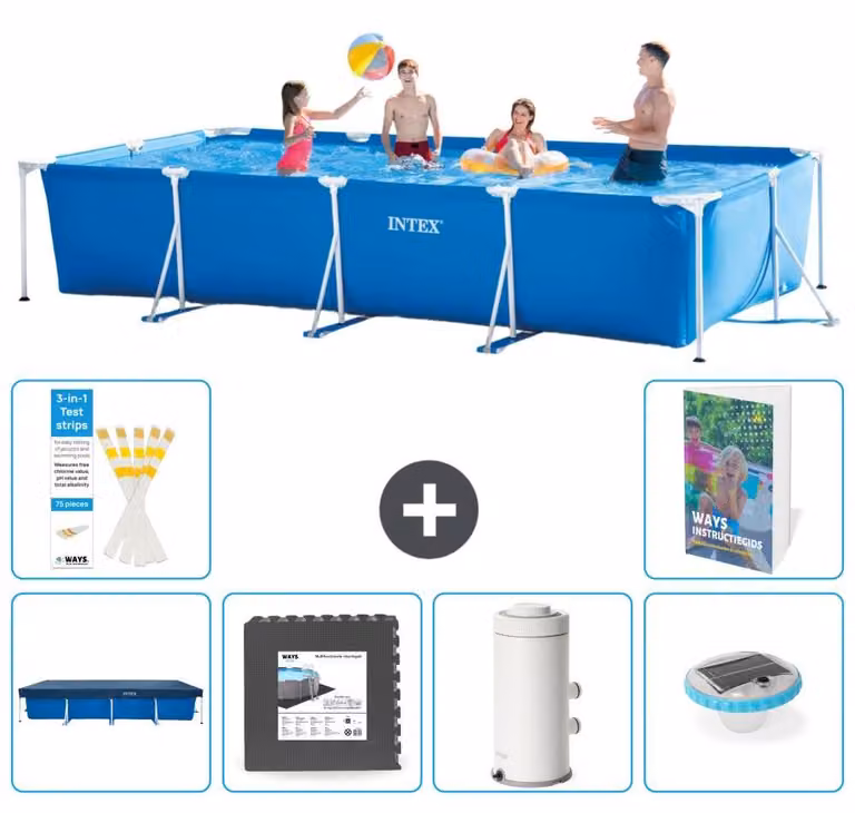 Piscina fuori terra rettangolare - 450x220x84 cm - composta da 5 elementi - modello S138