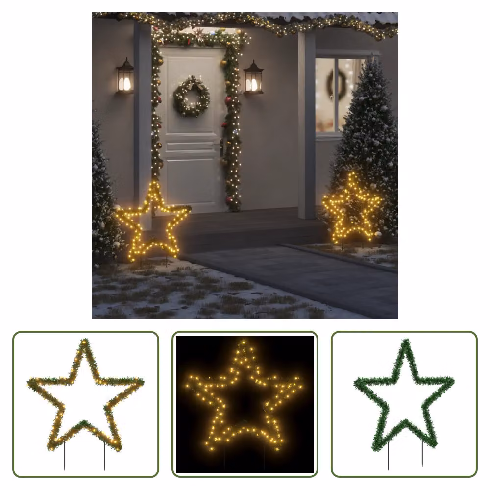 Stella di Natale The Living Store con punte di terra e 115 LED 85 cm