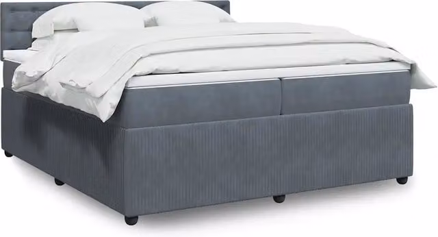 Giroletto a Molle con Materasso Grigio Scuro 200x200 cm Velluto 3287843