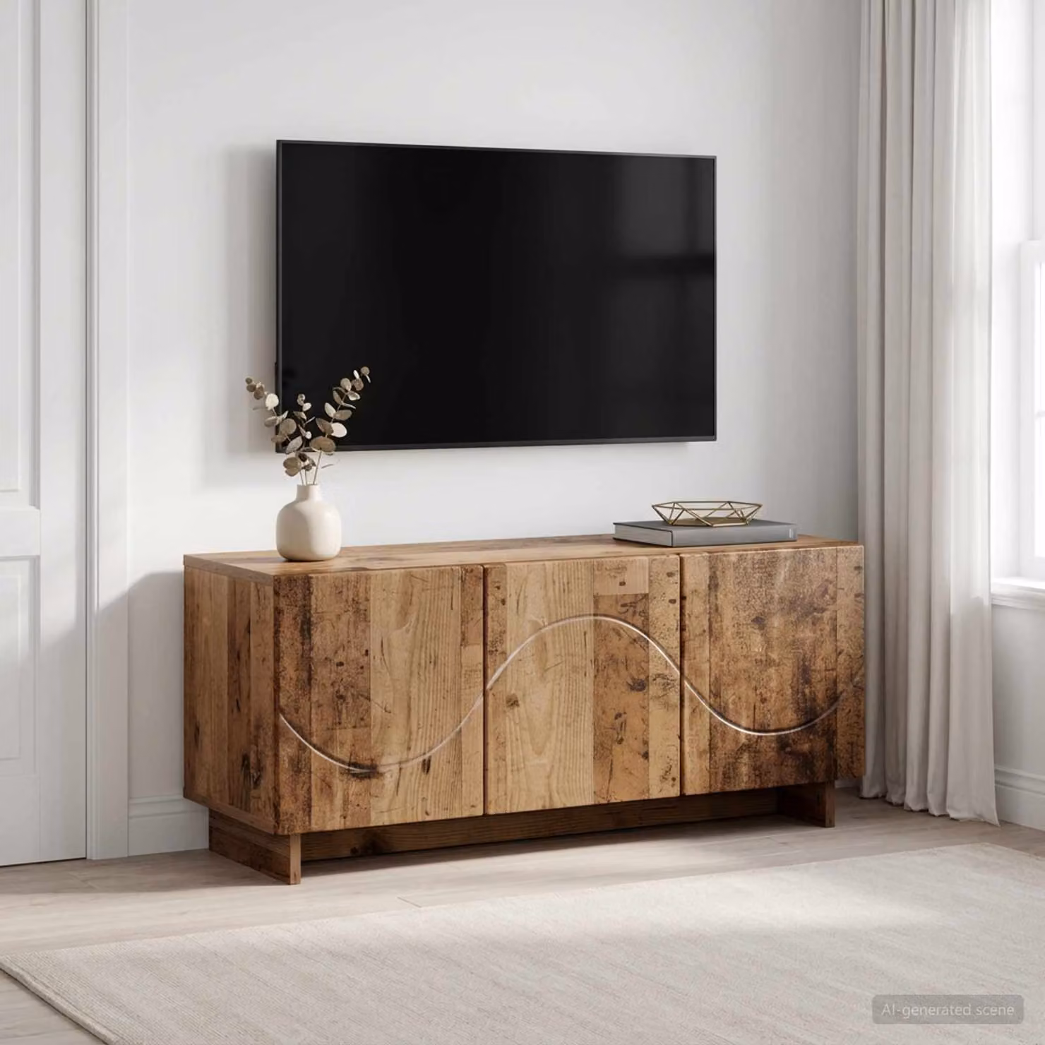 Supporto TV vidaXL in legno ingegnerizzato color marrone, L 90 x P 34.5 x H 40 cm