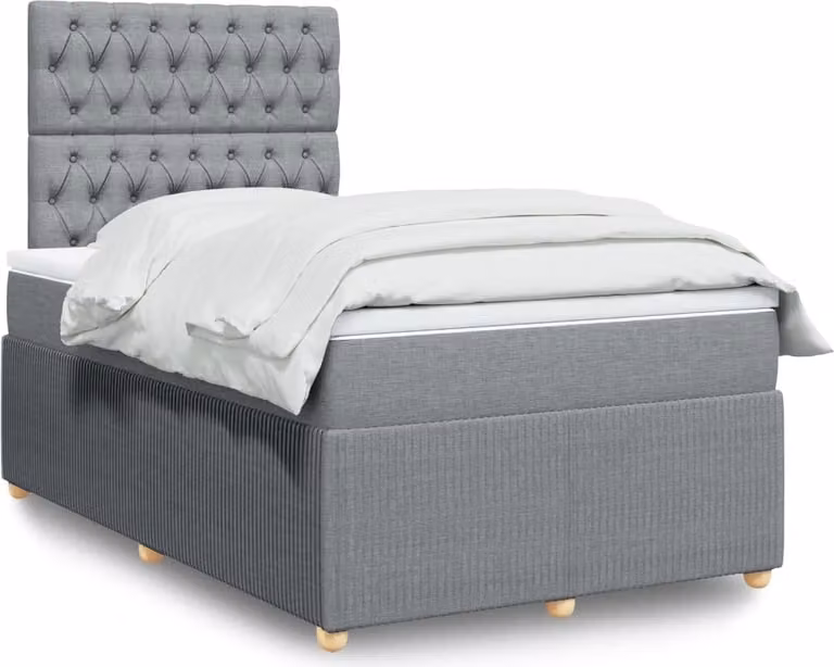 Maison Exclusive - Letto boxspring con materasso Grigio chiaro 120x200 cm Tessuto