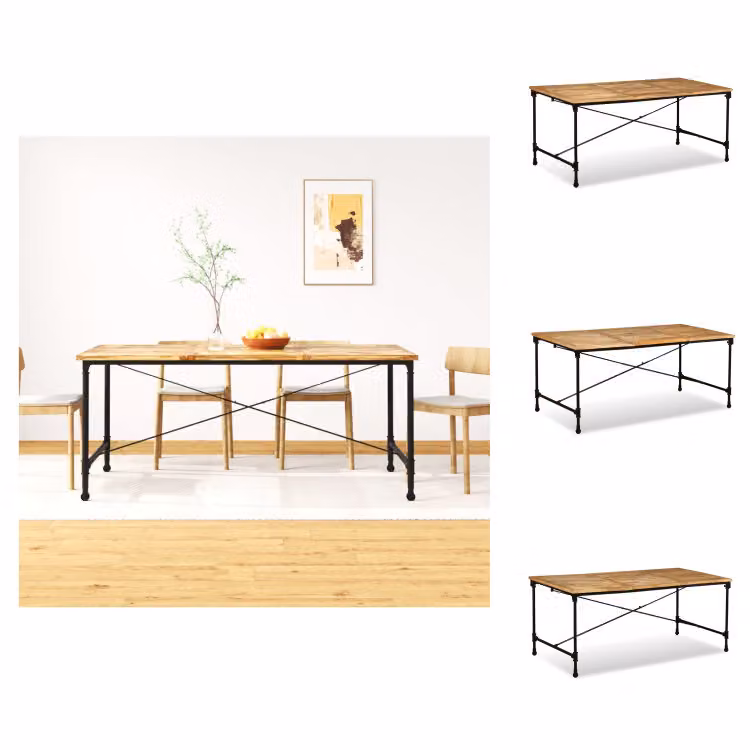 vidaXL Tavolo da pranzo in legno di mango massiccio 180 cm - Tavoli da pranzo