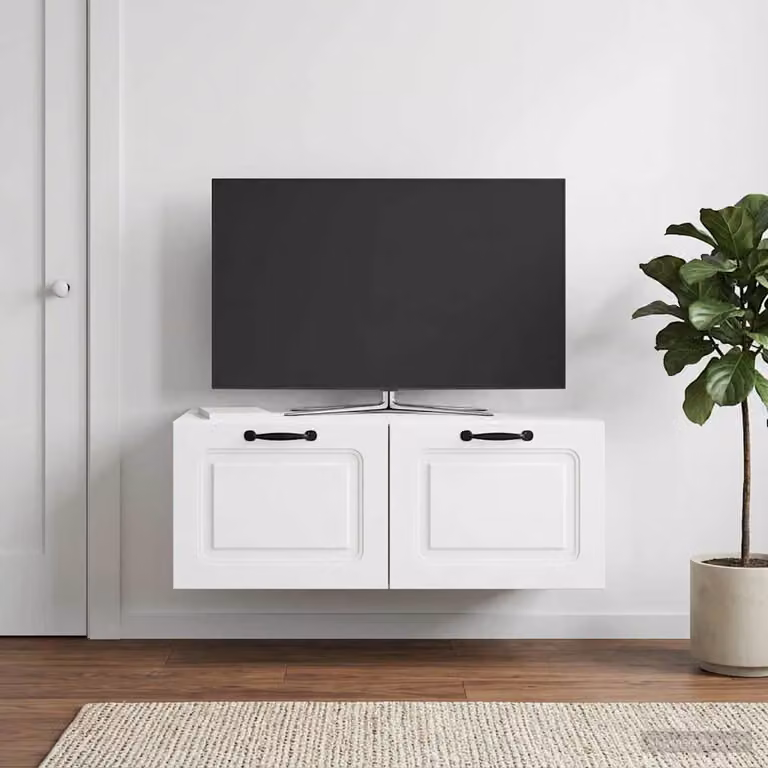 vidaXL Mobile Porta TV da Muro Bianco Moderno in MDF L: 78,5 cm, P: 41 cm, H: 30 cm