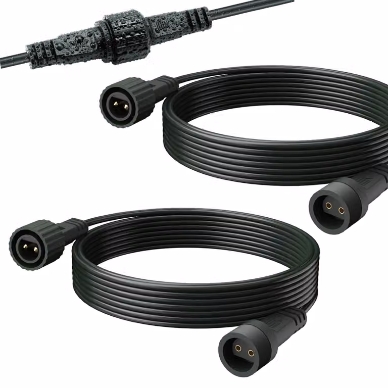 Cavo di prolunga, 2 x 10 metri, a 2 poli, grado di protezione IP65, colore verde scuro