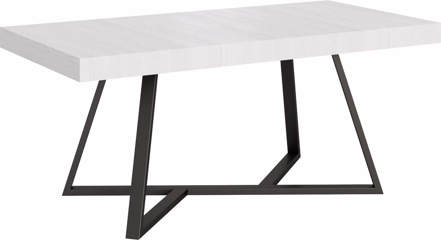 ITYHOME - Tavolo allungabile 180/284x90 cm Booster bianco frassino gambe antracite