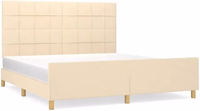 Letto matrimoniale | Letto per adulti | Giroletto senza Materasso Crema 160x200 cm in Tessuto