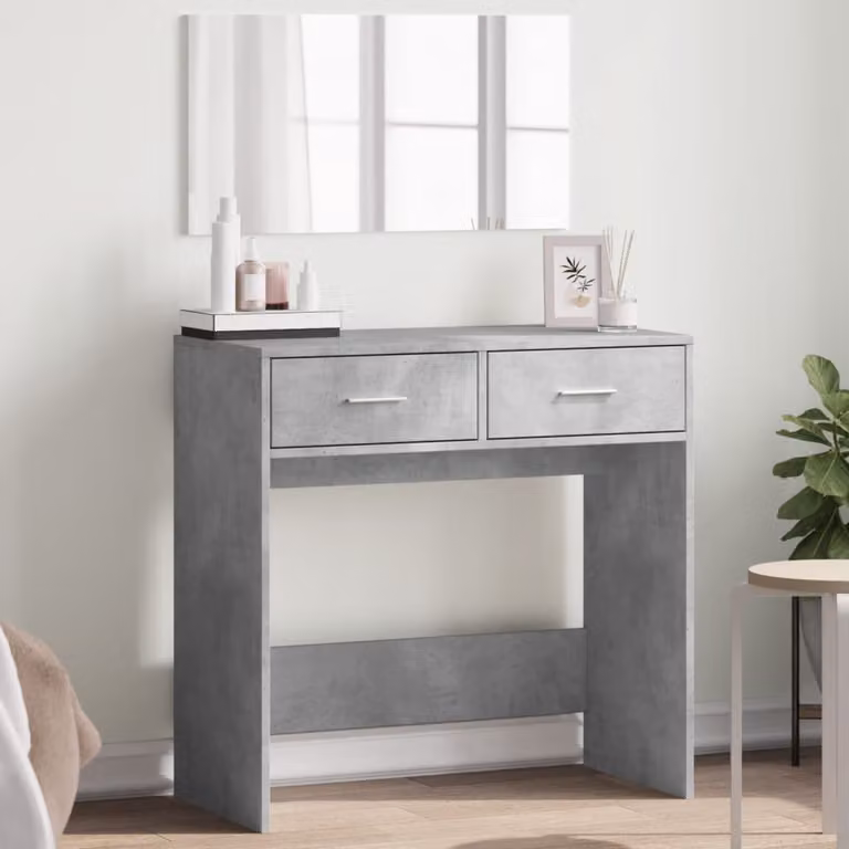 vidaXL Toeletta con Specchio Grigio L: 80 cm, P: 39 cm, H: 80 cm