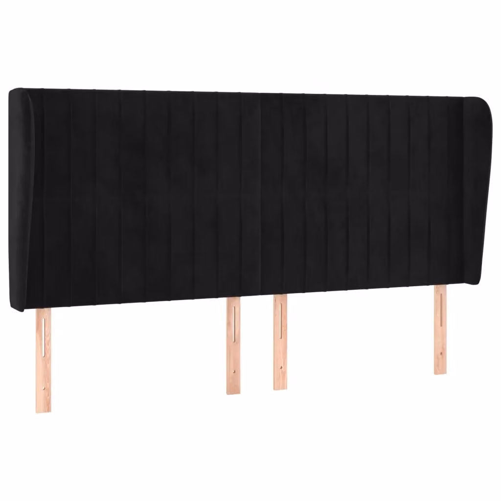 Testiera ad orecchio vidaXL in velluto nero L: 183 cm, P: 23 cm, H: 118/128 cm – 2