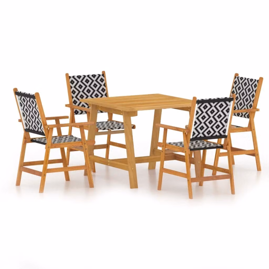 Set Mobili da Pranzo per Giardino 5 pz Legno Massello di Acacia