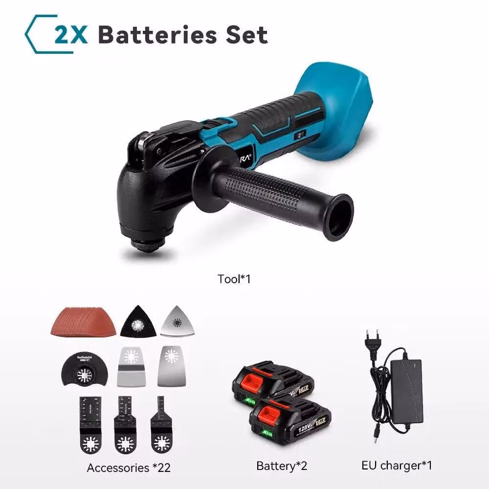 Multitool oscillante - Multitool a batteria - Seghetto elettrico - 600W - Dispositivo multifunzione per rifinitura e levigatura - 6 velocità - 18V
