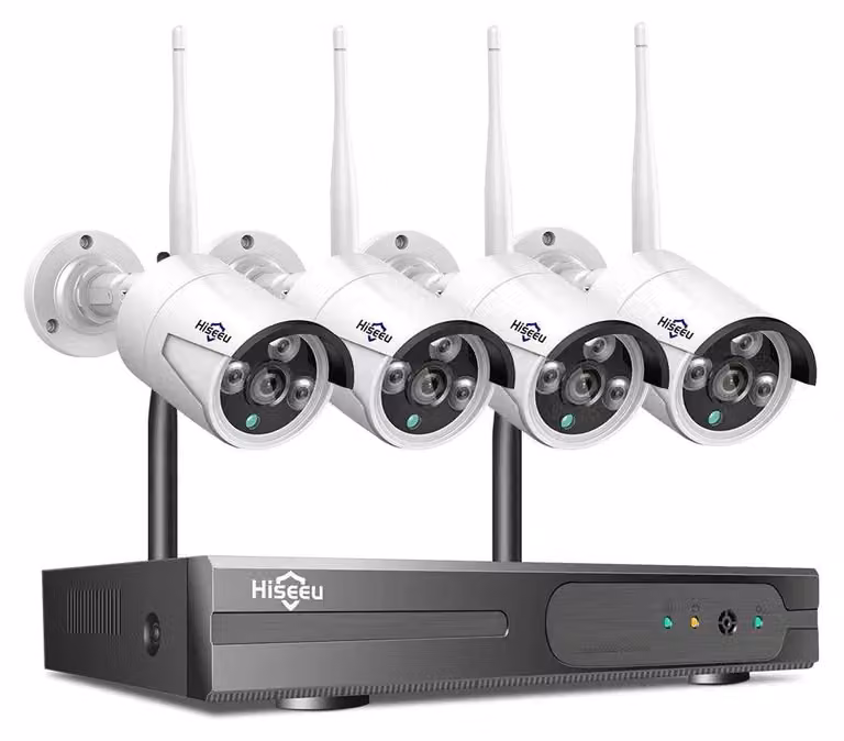 Sistema di telecamere di sicurezza - 10 canali - Telecamera da 5MP - Per uso esterno - Telecamera di sorveglianza - Rilevamento umano tramite intelligenza artificiale
