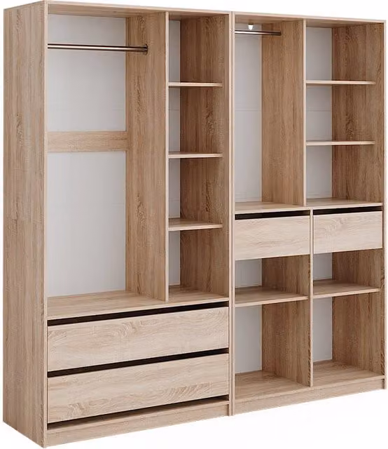 Armadio Elmo Sonoma 200 x 200 cm Set di 2 Vicco