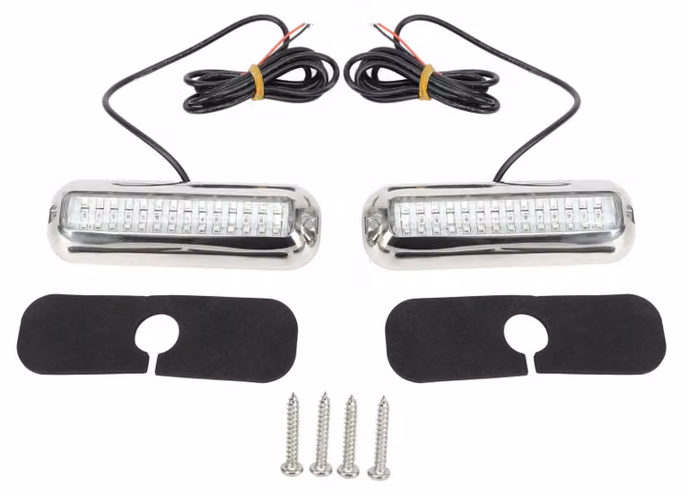 2 luci da poppa a 42 LED, 10-36 V, IP68, impermeabili, 1500 lm, super luminose, blu navy
