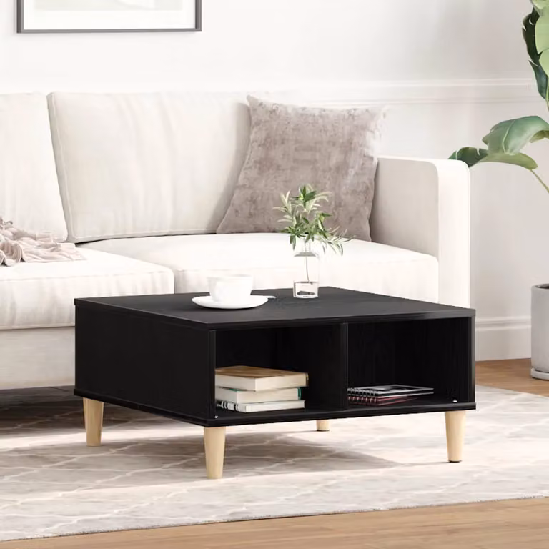 vidaXL Tavolino da salotto moderno nero L 60 cm x P 60 cm x H 30 cm
