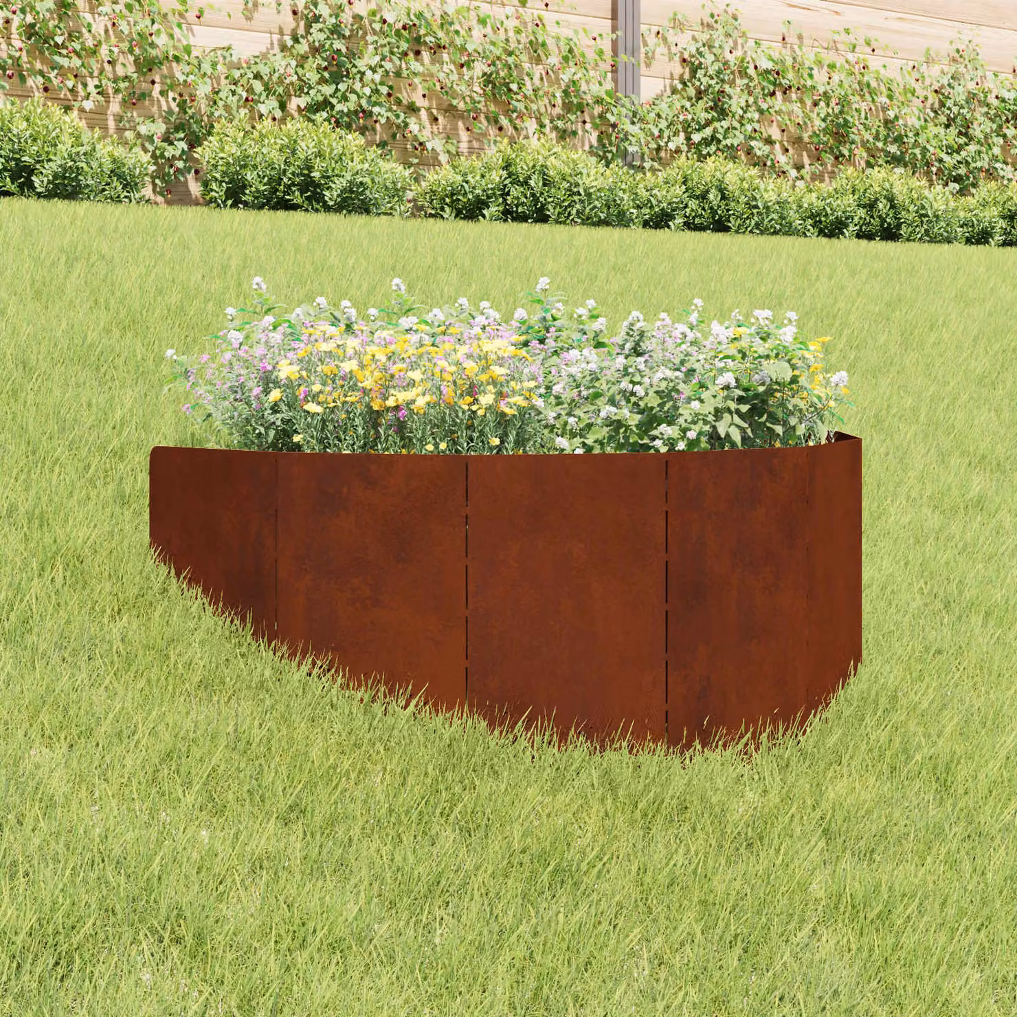 Bordura per prato vidaXL in acciaio color ruggine 100 x 45 cm