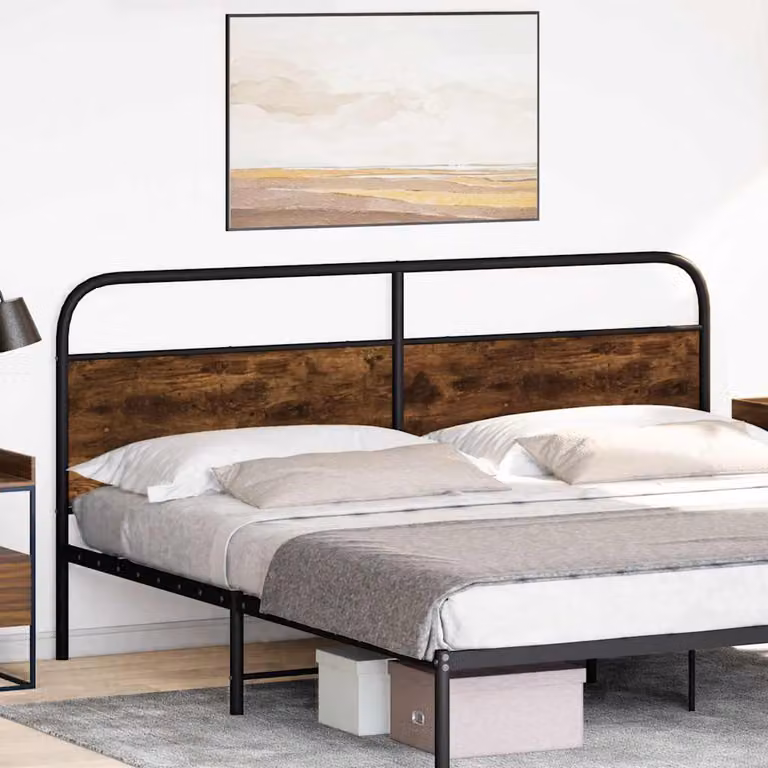 vidaXL Testiera di Ricambio Rovere Fumo 180 cm Acciaio