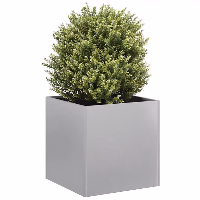 vidaXL Fioriera in Acciaio Zincato Grigio L/P/H: 40 x 40 x 40 cm