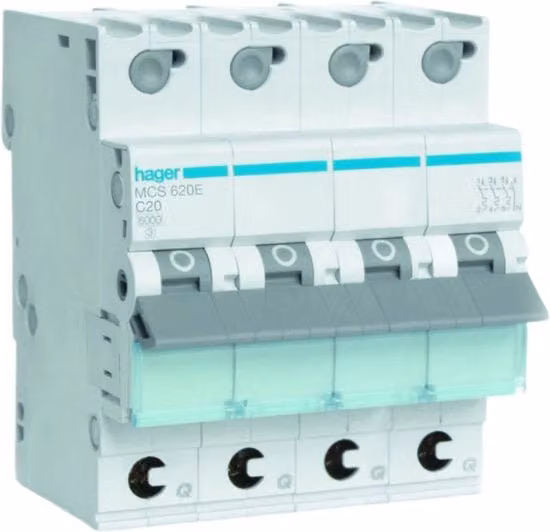 Interruttore Magnetotermico Hager MCS620E E2ZRP Grigio 4.0A