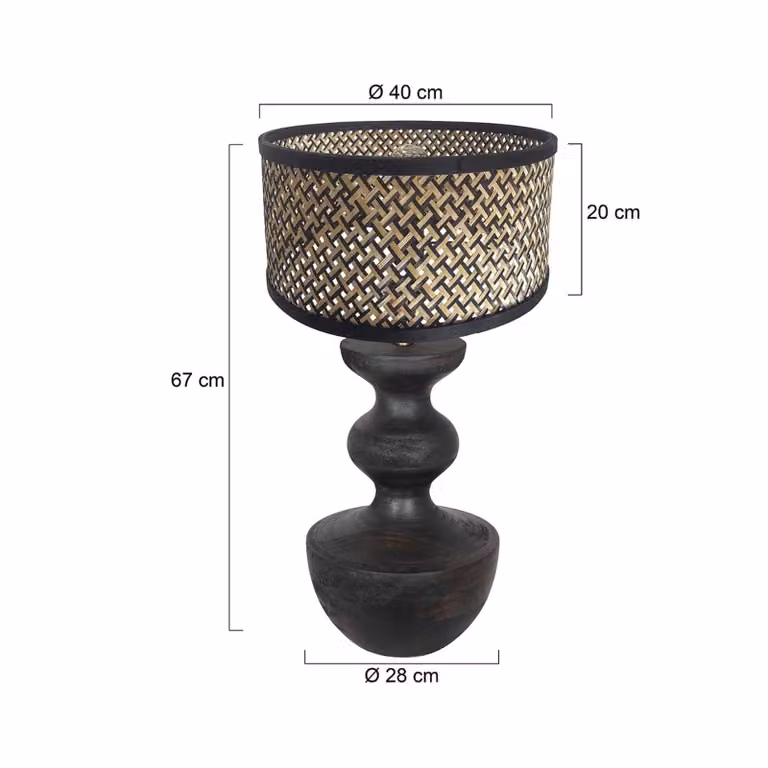 Steinhauer Lampada da tavolo Lyons, Nero, Soggiorno / Sala da pranzo, Legno, Lampada da tavolo