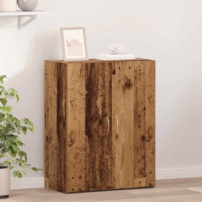 Mobile per ufficio vidaXL in legno MDF marrone con ante a battente L: 70 cm, P: 32 cm, H: 77.5 cm