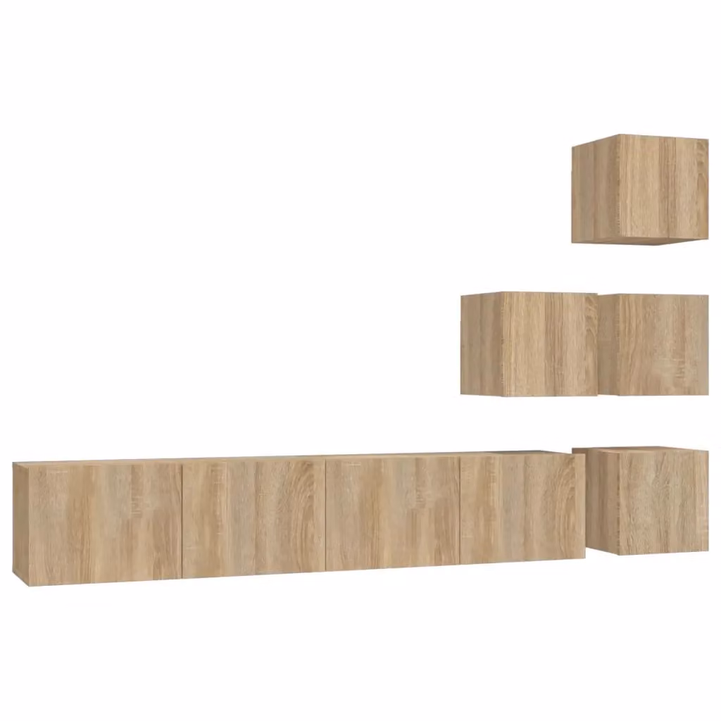 vidaXL Mobile Porta TV a Parete in Legno MDF Rovere, Colore Marrone/Beige, L 80 x P 30 x H 30 cm – 2