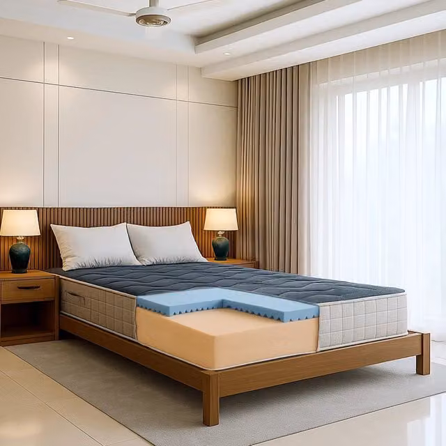Materasso in Memory Foam The White Stone, Colore Grigio, L/P/H: 120 x 190 x 22 cm, Antibatterico e Ipoallergenico