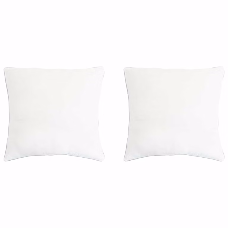 Set di 2 cuscini quadrati vidaXL in fibra di bambù e microfibra, colore bianco, L 60 cm x P 60 cm