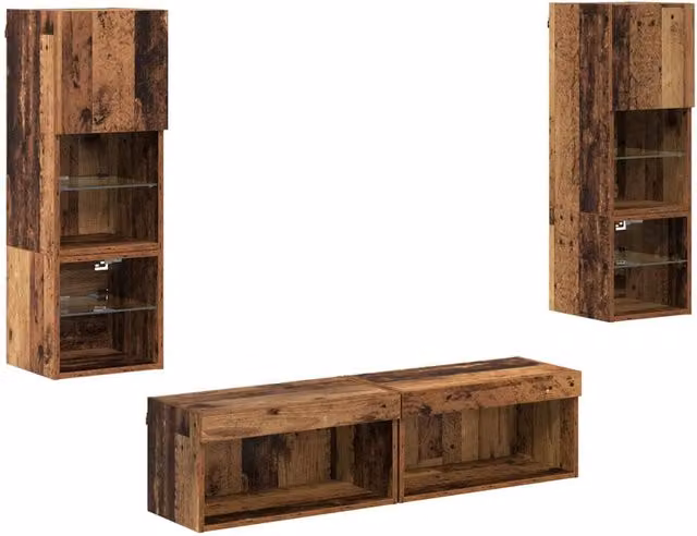 Unit¨¤ TV da Parete 6 pz | Armadietto TV | Mobile Porta TV Legno vecchio Legno multistrato