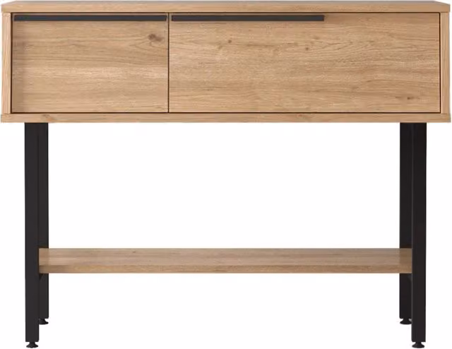 Tavolo console 100 x 30 x 76 cm effetto rovere nero 03_0010891