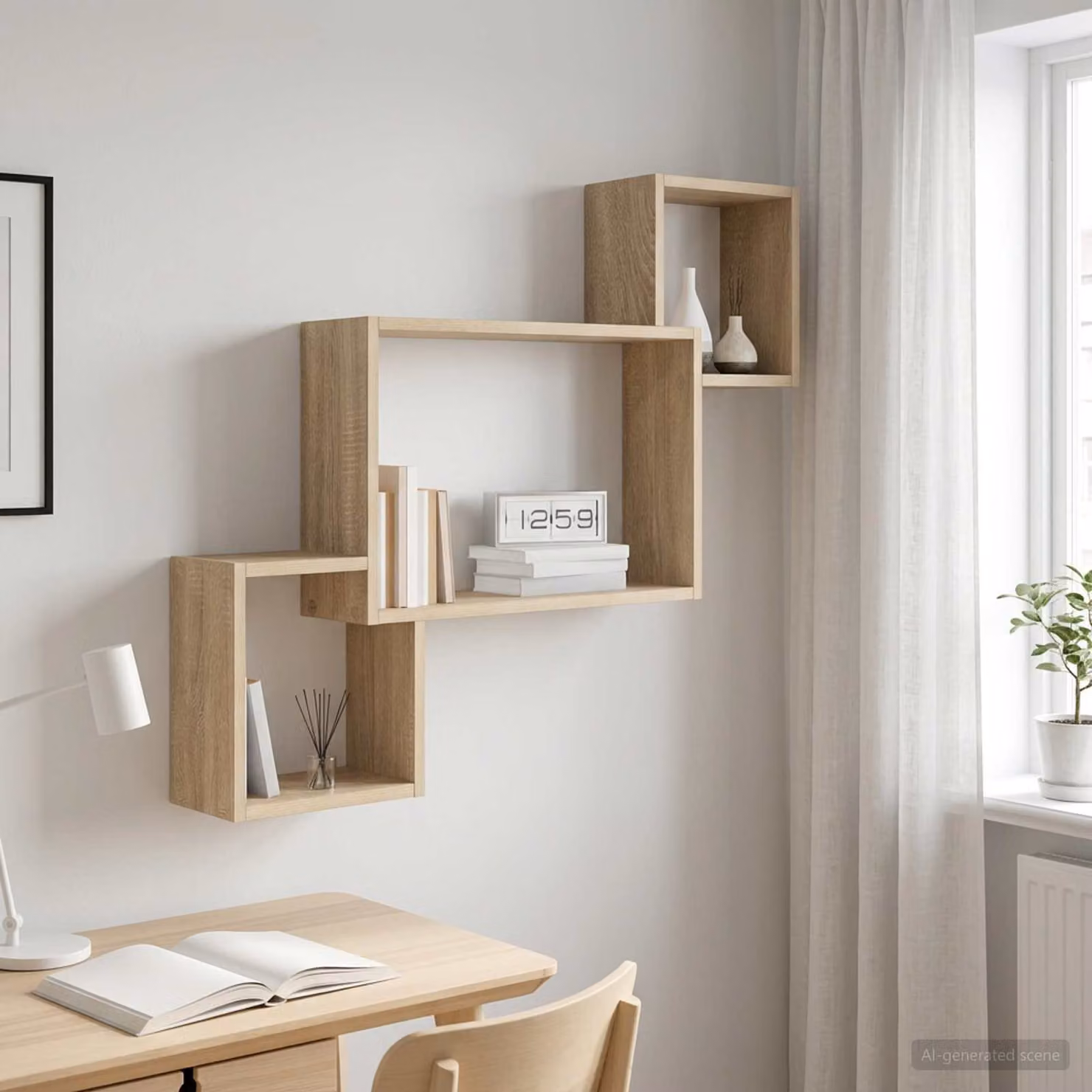 Scaffale da parete moderno vidaXL in Rovere Sonoma, L: 91,5 cm, P: 15 cm, H: 76 cm