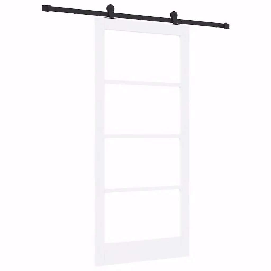 Porta scorrevole moderna vidaXL in legno e vetro Bianco e Nero L: 93 cm, H: 202 cm – 2